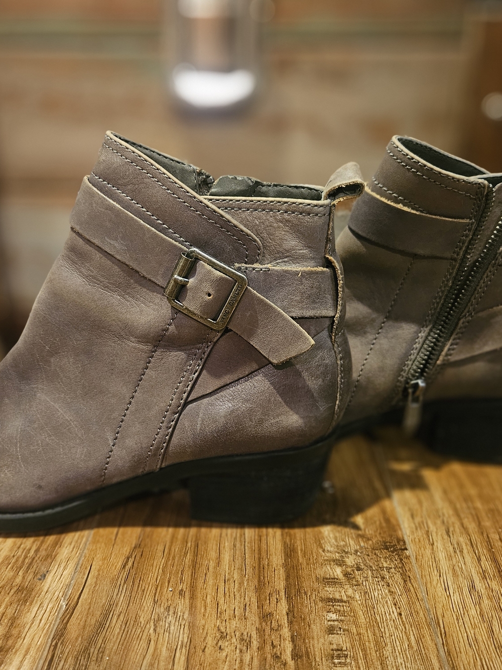 Vince Camuto Taupe Suede Ankle Heeled Boots